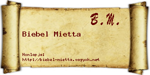 Biebel Mietta névjegykártya
